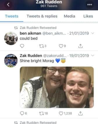 Zak Rudden has paid tribute to his landlady Morag. Picture: Twitter/@zakorudden