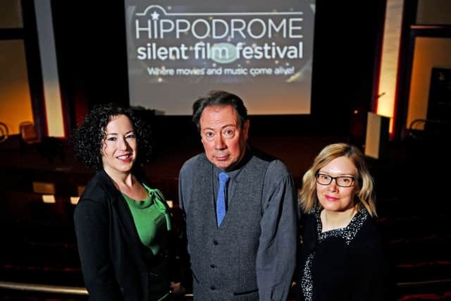 Hippodrome Silent Film Festival director Alison Strauss with musician Mike Nolan, Nicola Kettlewood, producer and youth and engagement programmer for HippFest.