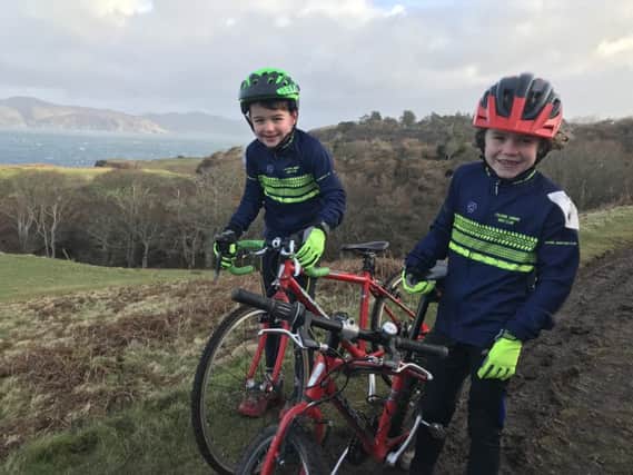 Cameron Duncan and Isaac Hughes of Falkirk Junior Bicycle Club. FJBC