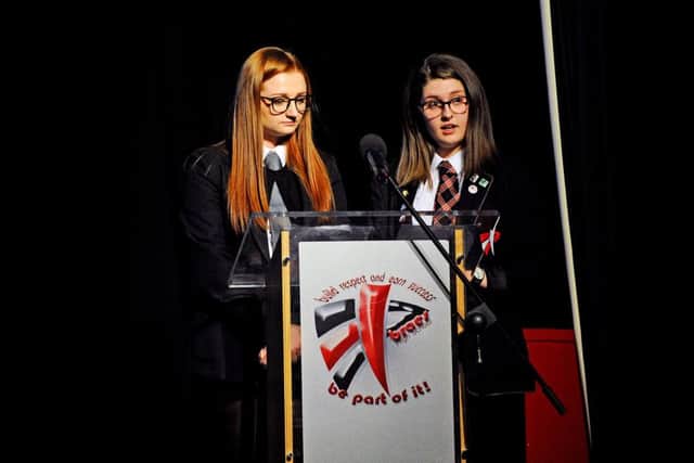 Braes High School pupils Tabitha Sear and Emma Mackay