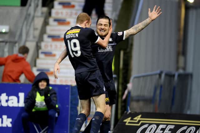 Paul paton hit the net the last time Falkirk and Alloa met. Picture Michael Gillen.