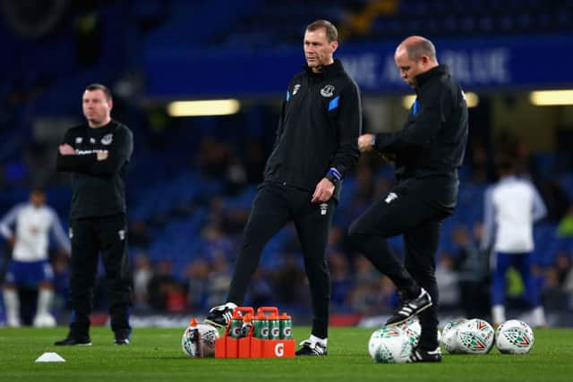 Duncan Ferguson is now a coach at Everton after two spells as a player at Goodison Park (Photo by Steve Bardens/Getty Images)