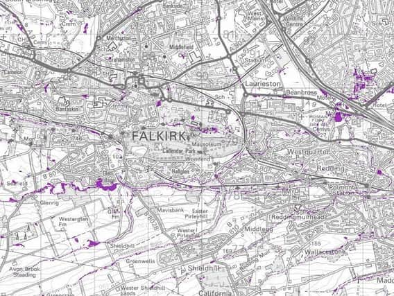 These are the 13 areas of Falkirk which have been identified as most at risk of surface water flooding