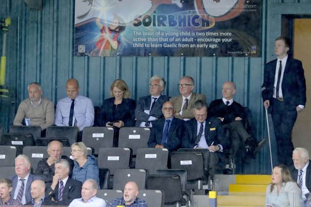 Ray McKinnon and Darren Taylor watched their new side for the first time in the Highlands. Picture Michael Gillen.