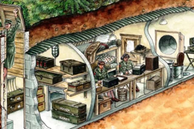 Artist's impression of an Auxiliary hideout.  Picture courtesy of Coleshill Auxiliary Research Team.