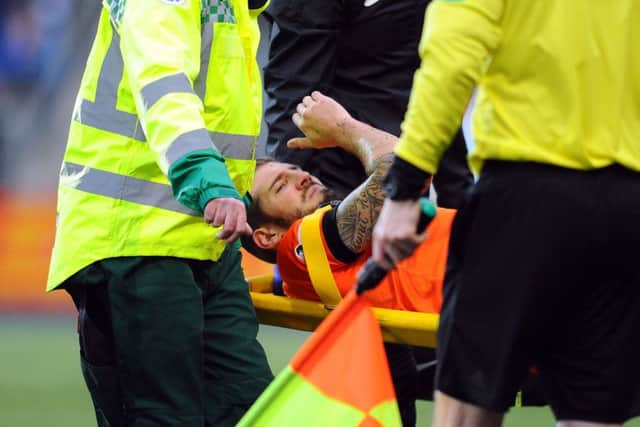 He was the first of two United players to be stretchered off.
