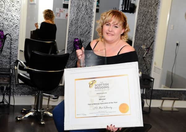 Linzi Grant of LMG Hair and Beauty was a winner at the Scottish Wedding Awards