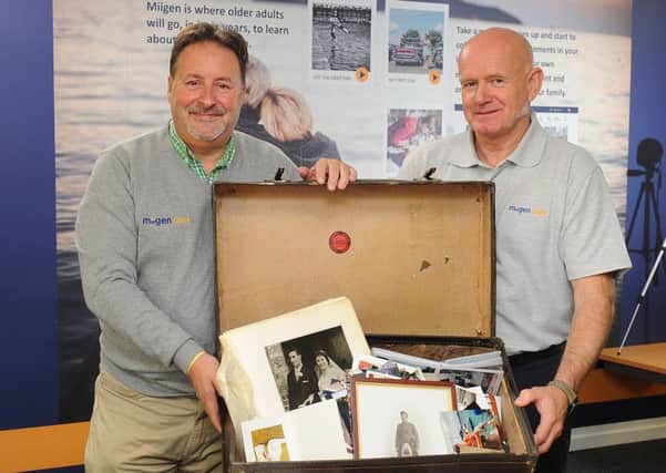 Craig Lemmon and Campbell Ferrier say a trunk full of precious memories - and the owner's own recorded reminiscences - can now easily be stored in their 'digital time capsule' product.