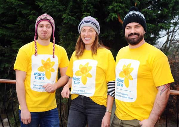 (Left to right) Ryan Scobbie, Petra McMillan and Andy Caulfield will launch an assault on Mount Everest to fundraise for Marie Curie. Picture: Michael Gillen