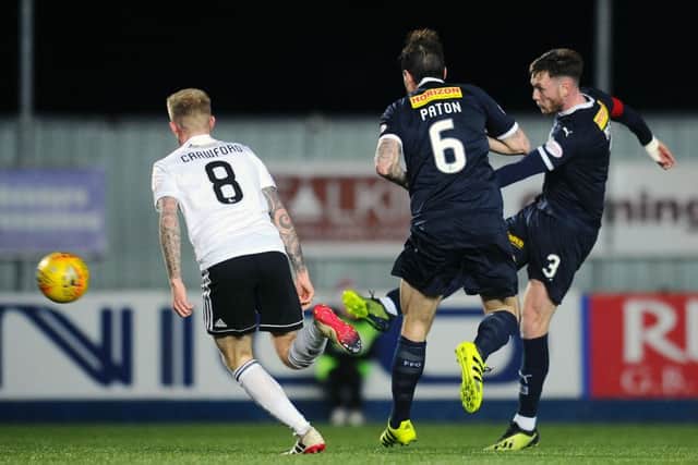 McGhee then went one better and fired the Bairns two up.  Picture: Michael Gillen.