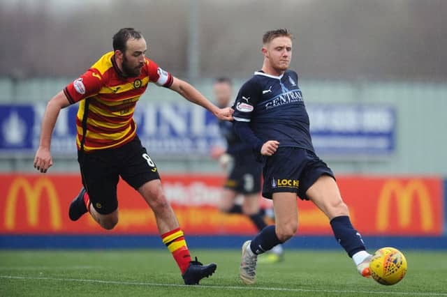 16-03-2019. Picture Michael Gillen. FALKIRK. Falkirk Stadium. Falkirk FC v Partick Thistle FC. SPFL Ladbrokes Championship. Stuart Bannigan 8 and Davis Keillor Dunn 10.