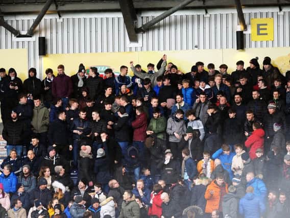 Falkirk fans. Picture Michael Gillen.