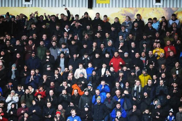 Falkirk fans. Picture Michael Gillen.
