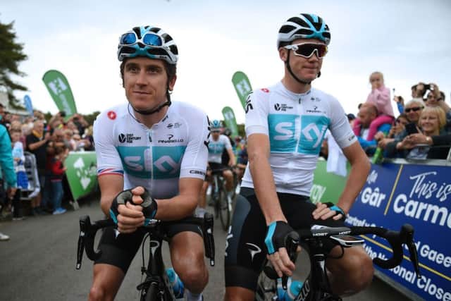 Britain's Chris Froome (R) and Geraint Thomas (L) of Team Sky (OLI SCARFF/AFP/Getty Images)