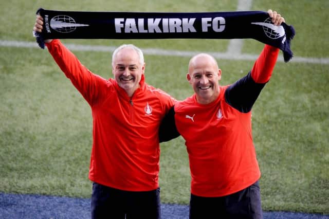 Falkirk boss Ray McKinnon and assistant Darren Taylor. (picture: Michael Gillen)