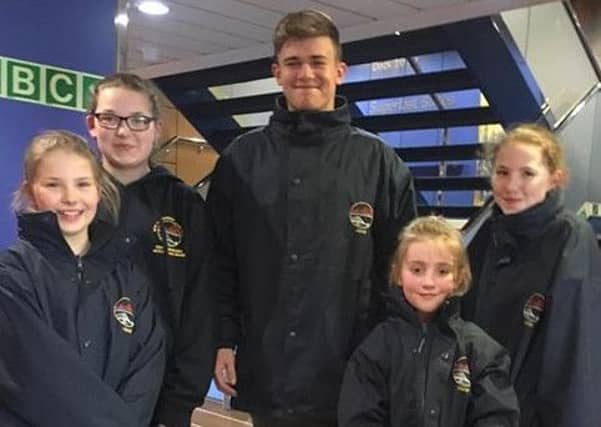Declan, Keevay, Korri, Myryn and Hayley from the Forth Bridges Accordian Band