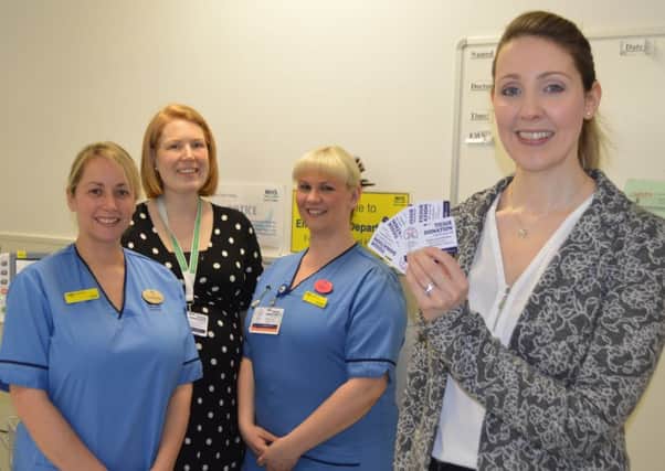 Dr Macmillan (front) is pictured with (left to right) NHS Forth Valley Charge Nurse Kirsty Meikle, Alison Reed, NHS Forth Valley Tissue Donation Co-ordinator and NHS Forth Valley Staff Nurse, Ashleigh McAllister.