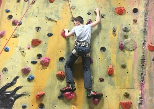 Low Port Centre in Linlithgow offered rock climbing tuition to Scouts.