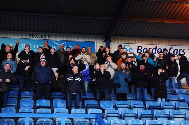 Falkirk FC fans who attended Queen of the South v Falkirk at Palmerston Park, Dumfries on Tuesday, April 2.