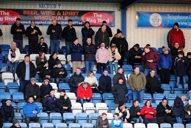Falkirk FC fans who attended Queen of the South v Falkirk at Palmerston Park, Dumfries on Tuesday, April 2.