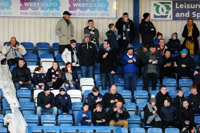 Falkirk FC fans who attended Queen of the South v Falkirk at Palmerston Park, Dumfries on Tuesday, April 2.