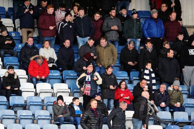 Falkirk FC fans who attended Queen of the South v Falkirk at Palmerston Park, Dumfries on Tuesday, April 2.