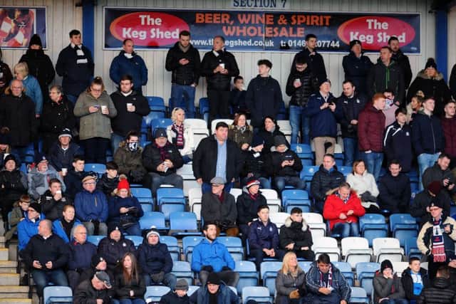 Falkirk FC fans who attended Queen of the South v Falkirk at Palmerston Park, Dumfries on Tuesday, April 2.