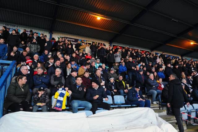Falkirk FC fans who attended Queen of the South v Falkirk at Palmerston Park, Dumfries on Tuesday, April 2.