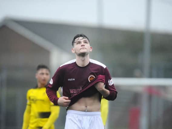 Stenny players were gutted at full-time after throwing away two points. Pic: Alan Murray