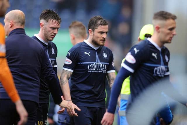 Bairns trudge off the park after disappointing defeat to Alloa (picture: Michael Gillen)