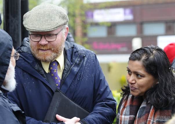 Mr Day and Ms Chand, pictured during the recent Peace Vigil in Falkirk.