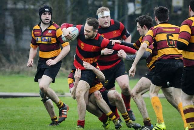 Pic by Alan Murray; 06/04/2019; Grangemouth Stags RFC v Harris RFC; Grangemouth; Glensburgh Road, FK3 8XL; Falkirk District; Scotland;