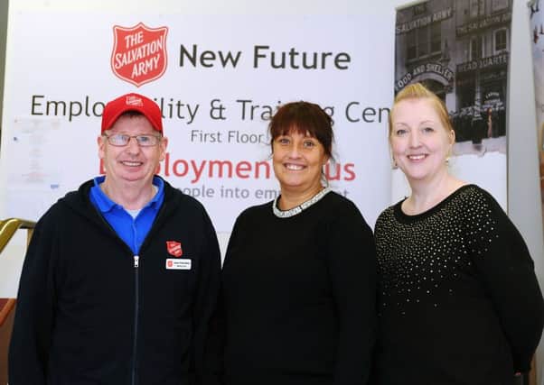 Helping deliver a New Future...tutor James Fotheringham, project co-ordinator Kerry Smart and learning and employability adviser Vikki Thomson. (Pic: Michael Gillen)