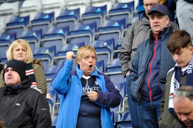 Falkirk fans vs Ross County. Picture: Michael Gillen.