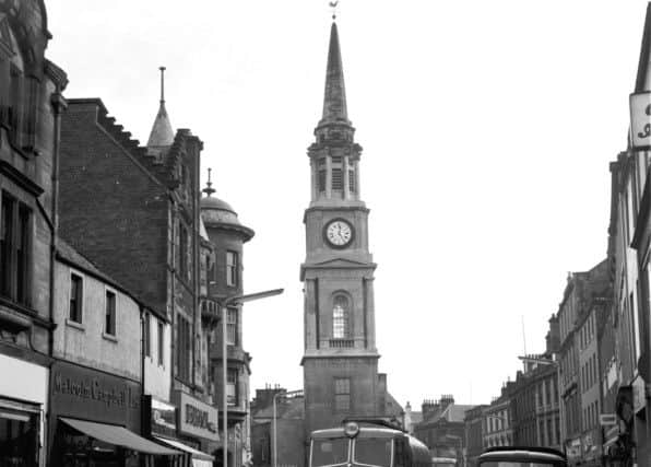 Falkirk High Street looking east towards the Steeple, 1964.