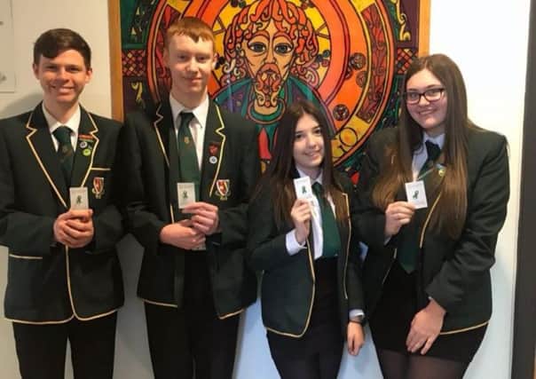 St Mungo's pupils, Dominic Pollock,Ben Sinclair, Natasha O'Hara and Sophie Matheson, who recently completed Scotland's Mental Health First Aid training