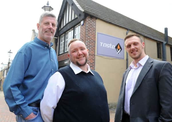Taste directors Mike Cruickshank (left) and Kyle Murray (right), along with with chef Stephen Johnston, plan to open the restaurant-bar in a matter of weeks
