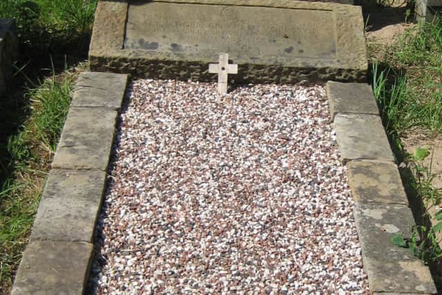 Major Yorkston's grave in Frenchay churchyard.