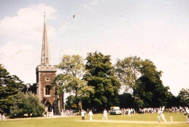Cricket on the green in the quiet village of Frenchay - whose churchyard is the last resting place of a brave Falkirk officer.