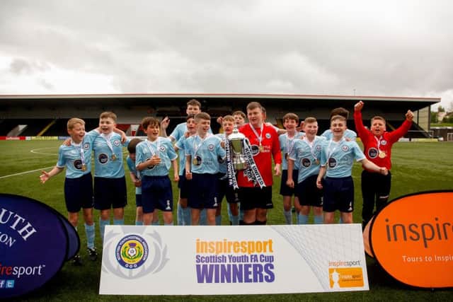 Scottish U14 Youth Cup Final Kerse Utd V Knightswood FC. 1-1 AET, Kerse win on penalties, 18/05/19 at Excelsior Stadium, Airdrie
