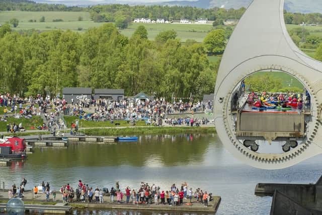 The Falkirk Wheel will be the focal point of a huge aquatic celebration tomorrow.