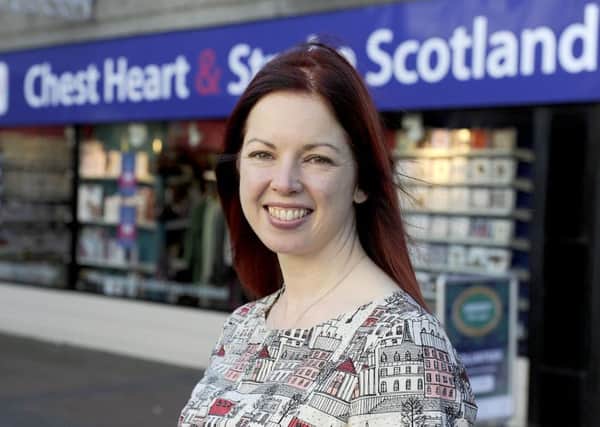 Chest Heart and Stroke Scotland chief executive Jane-Claire Judson, outside the charity's Grangemouth shop.