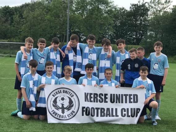 League and Cup double winners Kerse United.