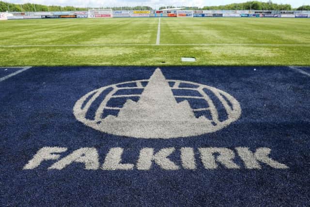 The latest Falkirk badge dropped the established date from the crest. Picture: Michael Gillen.