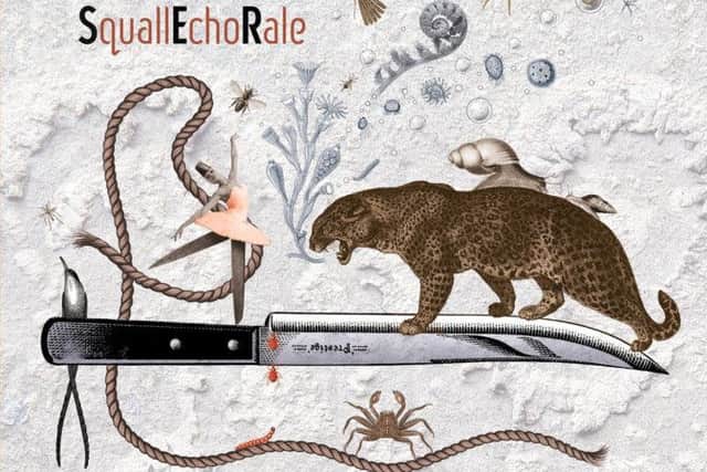 The distinctive artwork by James Marsh on the cover of 'Squall Echo Rale'.