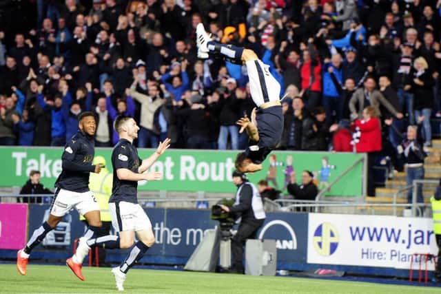 His flamboyant celebrations caught the eye. Picture: Michael Gillen.