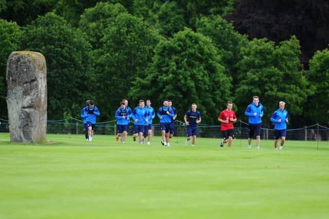 20-06-2019. Picture Michael Gillen. STIRLING. Stirling Uni. Falkirk FC players back for day one of pre-season training for SPFL League one 2019 - 2020 season.
