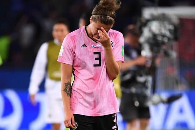 Scotland's defender Nicola Docherty .(Photo by FRANCK FIFE/AFP/Getty Images)