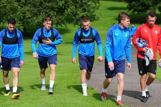 Falkirk FC players back for day one of pre-season training for SPFL League one 2019 - 2020 season. (picture: Michael Gillen)