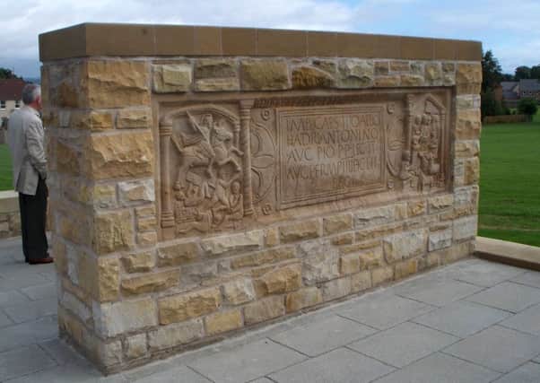 The amazing replica of the famous Bridgeness Slab which dates to the Roman occupation and building of the Antonie Wall.